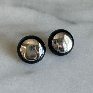 VINTAGE • 80s Oversized Barbie Earrings Boss Babe Mirrored Retro Studs Indie